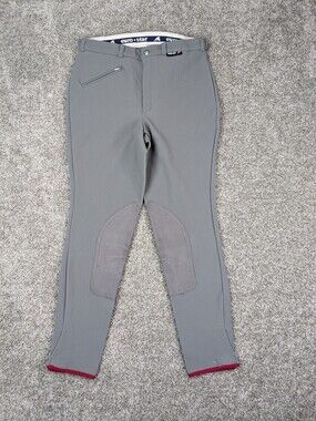 Euro Star Riding Breeches Womens 34R Gray English Leggings West Germany